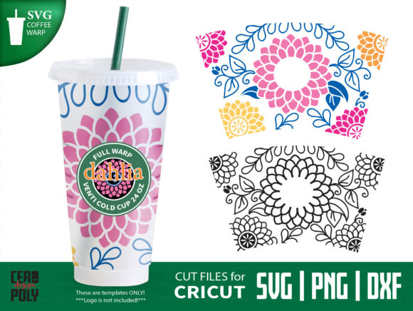 A Dahlia Cup Wrap Graphic for Crafters & Small Businesses