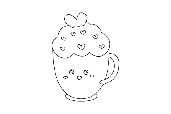 A Kawaii Cup Cream Icon for Graphics & Illustrations