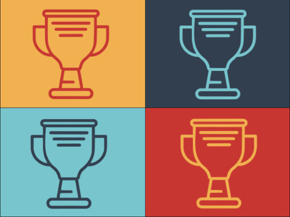 Award Cup Outline Style Graphics for Elegant Logo Designs