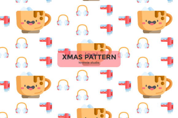 Christmas Pattern Cup Chocolate Hot: A Festive Graphic Design Asset
