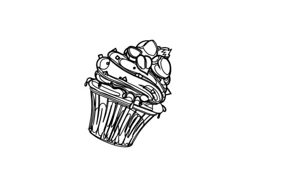 Cup Cake Icon Graphic Design Outline: Icons & Graphics Review