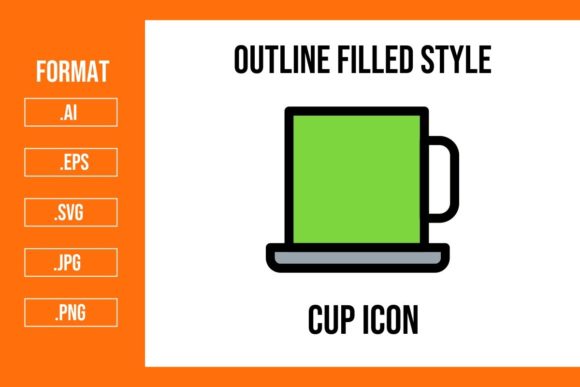 Cup Outline Filled Icon: A Versatile Graphic for Modern Marketing