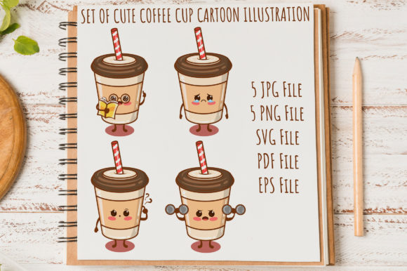 Cute Coffee Cup Graphics for Illustrative Branding