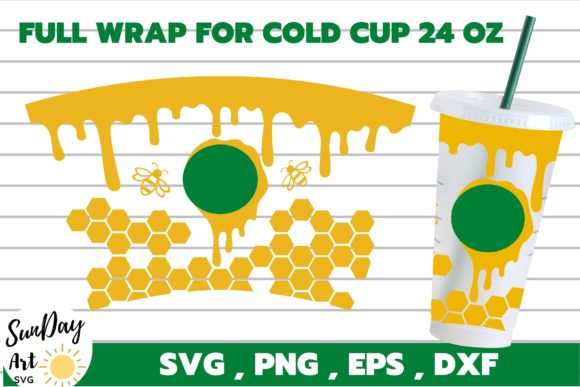Honey Comb Cup Graphics for Lifestyle Bloggers and Tumbler Wrap Content