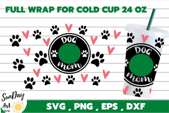 Seamless Dog Paw Graphics for Stylish Tumbler Wraps