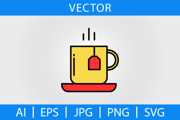 Vector Tea Cup Icon: A Versatile Graphic for Editorial Use